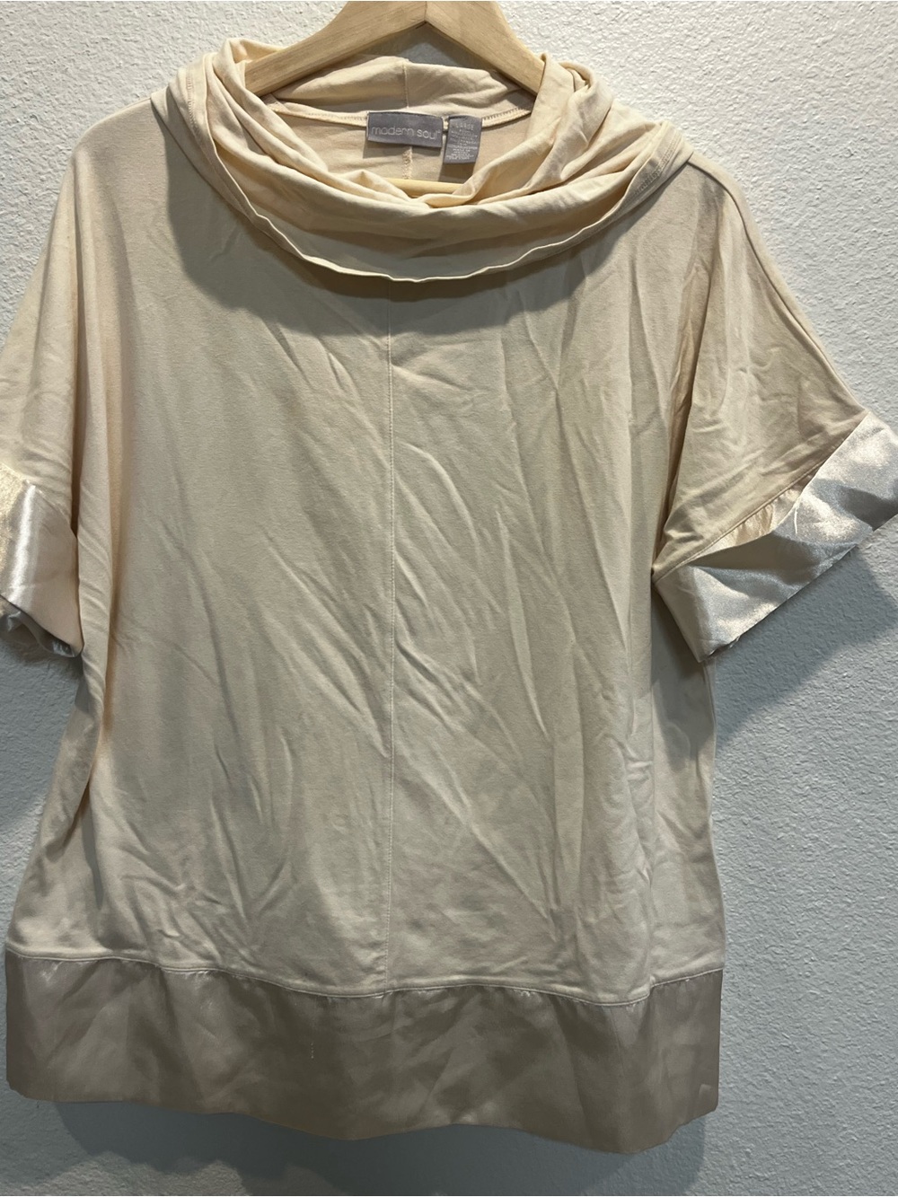 Modern Soul Cream Cowl Neck Tee